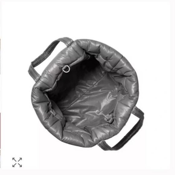 MICHAEL KORS Stirling quilted recycled nylon puffy LARGE travel tote -GRAY - Picture 15 of 15